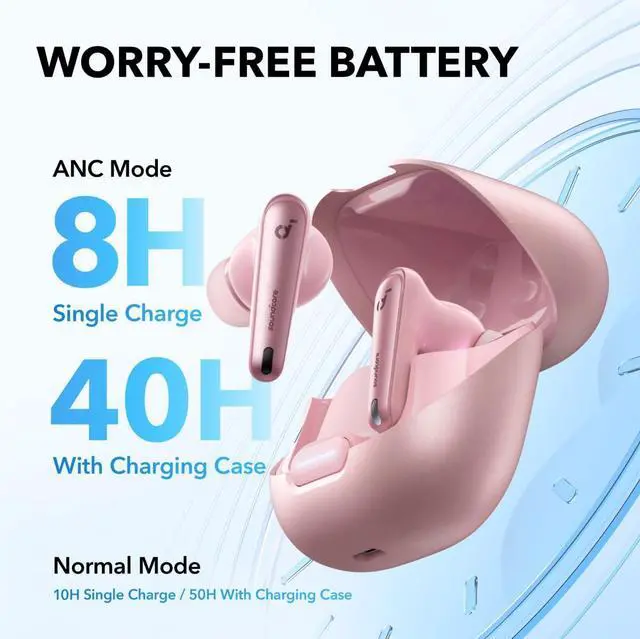 Alt view image 5 of 7 - Soundcore by Anker Liberty 4 NC Wireless Earbuds, 98.5% Noise Reduction, Adaptive Noise Cancelling to Ears and Environment, Hi-Res Sound, 50H Battery, Wireless Charging, Bluetooth 5.3