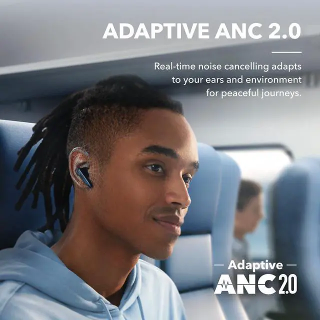 Alt view image 4 of 7 - Soundcore by Anker Liberty 4 NC Wireless Earbuds, 98.5% Noise Reduction, Adaptive Noise Cancelling to Ears and Environment, Hi-Res Sound, 50H Battery, Wireless Charging, Bluetooth 5.3