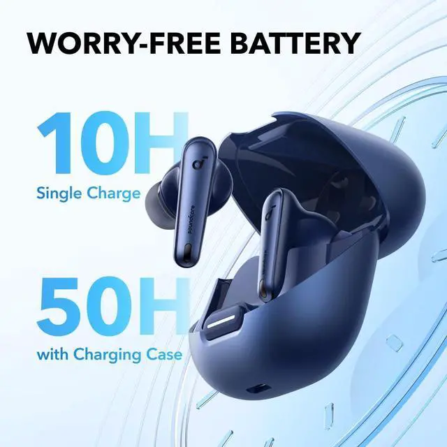 Alt view image 6 of 7 - Soundcore by Anker Liberty 4 NC Wireless Earbuds, 98.5% Noise Reduction, Adaptive Noise Cancelling to Ears and Environment, Hi-Res Sound, 50H Battery, Wireless Charging, Bluetooth 5.3