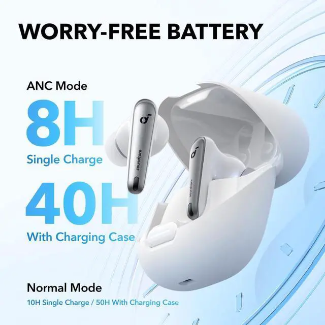 Alt view image 5 of 7 - Soundcore by Anker Liberty 4 NC Noise Cancelling Earbuds, 98.5% Noise Reduction, Adaptive Noise Cancelling to Ears and Environment, Hi-Res Sound, 50H Battery, Wireless Charging, Bluetooth 5.3