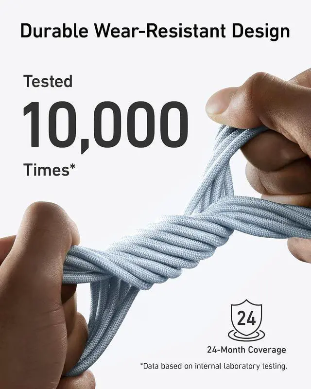 Alt view image 4 of 6 - USB C Cable, 240W Bio-Braided Type C Fast Charge Cord for iPhone 17 Series, MacBook Pro 2020, iPad Pro,and More(USB 2.0, 6FT, Ice Lake Blue)
