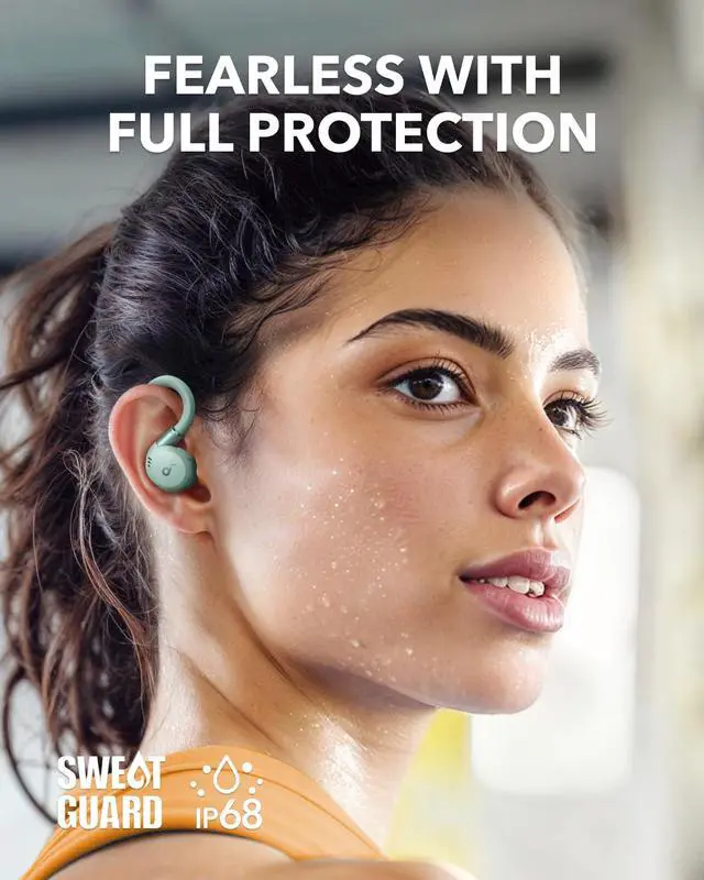 Alt view image 5 of 5 - Soundcore Sport X20 by Anker, True-Wireless Workout Earbuds, Rotatable and Extendable Ear Hooks, Noise Cancelling, Deep Bass, IP68 Waterproof, Sweatproof, Dustproof, 48H Play, Sport Earbuds for Gym