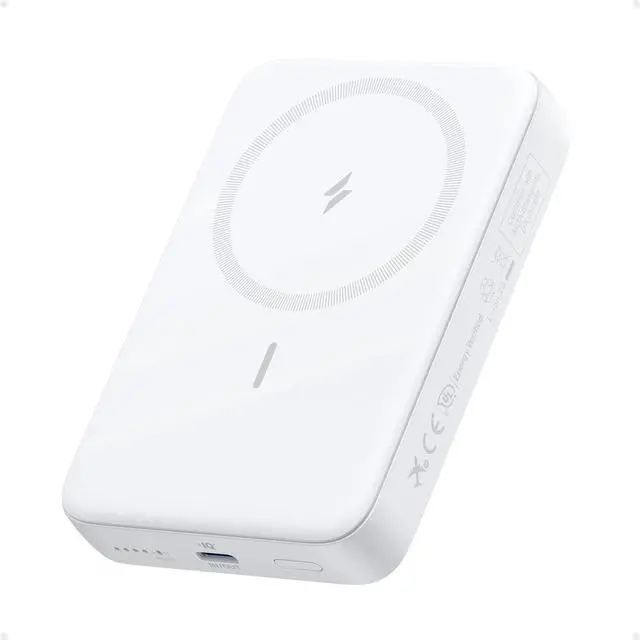 Main image of Zolo Magnetic Power Bank, Compact 10,000mAh Wireless Portable Charger with 30W Max Fast Charging, Skin-Friendly and Durable Battery Pack, for iPhone 16/15/14 Series, AirPods, and More (White)