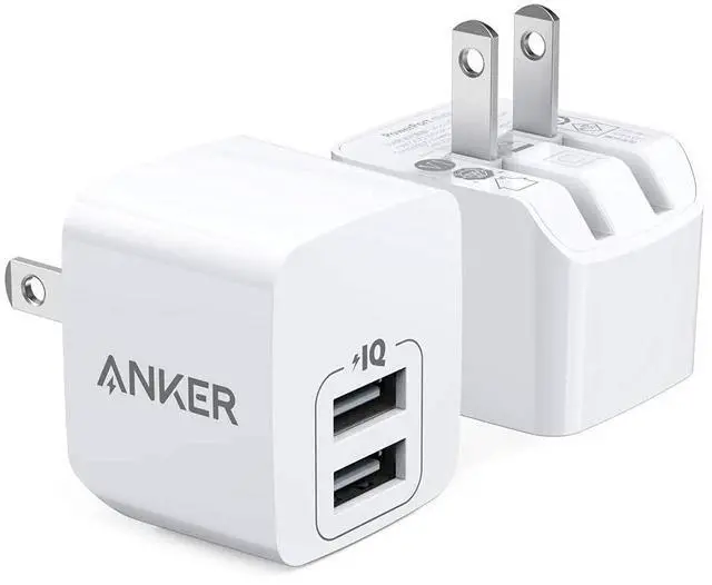 Main image of 2-Pack Dual Port 12W USB A Charger Block with Foldable Plug, Charging Box Brick, Cube for iPhone 16 15 14 13 12 Pro Max, Galaxy S22 S21 Note 20