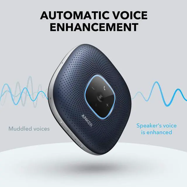 Alt view image 4 of 7 - Anker PowerConf Speakerphone, Zoom Certified Conference Speaker with 6 Mics | 360° Enhanced Voice Pickup, 24H Call Time, Bluetooth 5.3, USB C, Compatible with Leading Platforms for Personal Workspaces