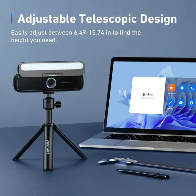 Alt view image 2 of 7 - Mini Tripod By Anker, Stand for Webcam, Small Flexible Tripod