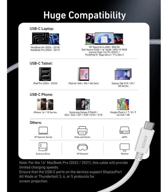 Alt view image 7 of 7 - Prime Thunderbolt 4 Cable, 3.3 ft USB C to USB C Cable, 240W Charging, 40Gbps Data Transfer, Supports 8K/4K Displays, for iPhone 16 Series, MacBook Air, iPad, Samsung (Thunderbolt 4-Certified)