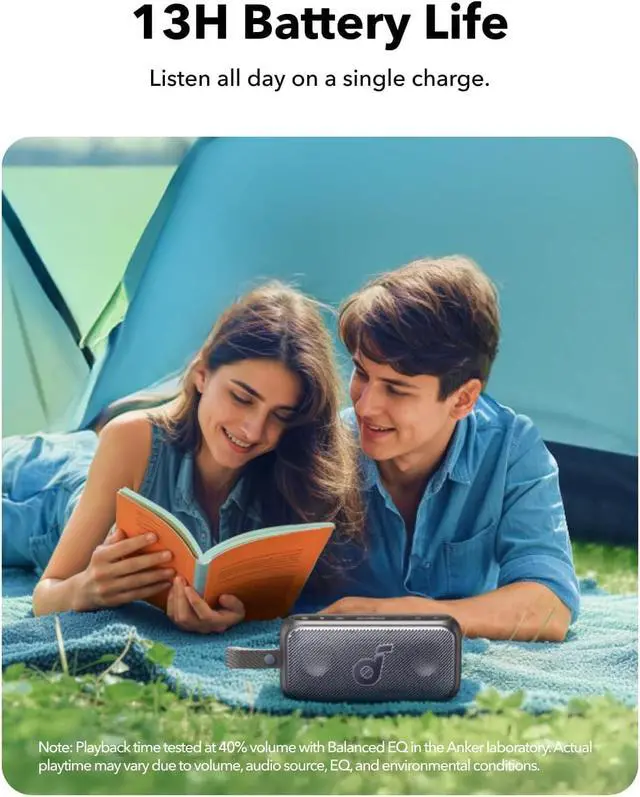 Alt view image 5 of 7 - Motion 300 by Anker, Bluetooth Speaker, Wireless Hi-Res Portable Speaker, IPX7 Waterproof, BassUp, Bluetooth 5.3, 30W Stereo Sound, 13H Playtime for Home, Shower, Outdoor, and Travel