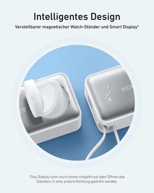 Alt view image 4 of 6 - MagGo Power Bank for Apple Watch, Officially Certified 10,000mAh Compact Battery Pack with Built-in USB-C Cable, 35W Max, for iPhone 15 Series, Samsung, iPad, AirPods, and More(White)