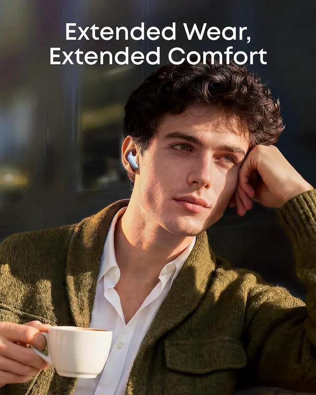 Alt view image 3 of 7 - Soundcore Liberty Buds by Anker Wireless Earbuds with Adaptive ANC | Semi-in-ear design with removable ear fins, fast charging, translation support, and up to 30 hours of playtime.