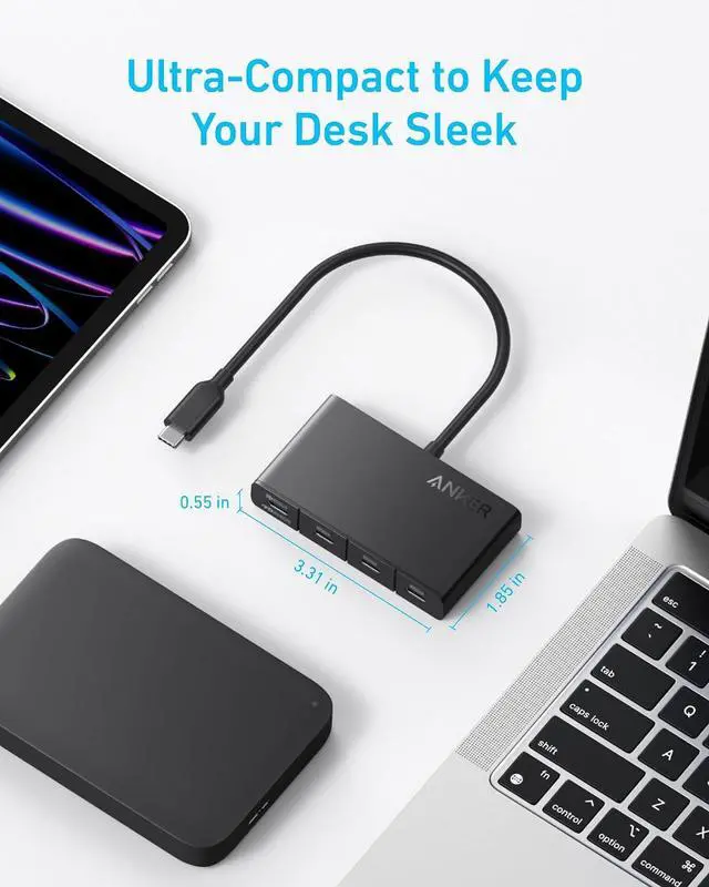 Alt view image 7 of 7 - USB-C Hub, USBC to 4-Port USBC Adapter, Multiport USB C Splitter, USB 3.2 Display Hub with 100W Max PD & Max 10Gbps Fast Data Transfer for MacBook Pro, iPad, Surface Pro, Dell and More