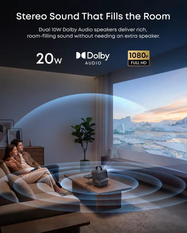 Alt view image 4 of 7 - Nebula P1i Portable Projector with WiFi and Bluetooth by soundcore, Flippable Design,1080P FHD, 4K Support, 380 ANSI Lumens, Auto Focus/Keystone, All-Glass Lens, Built-in Speaker