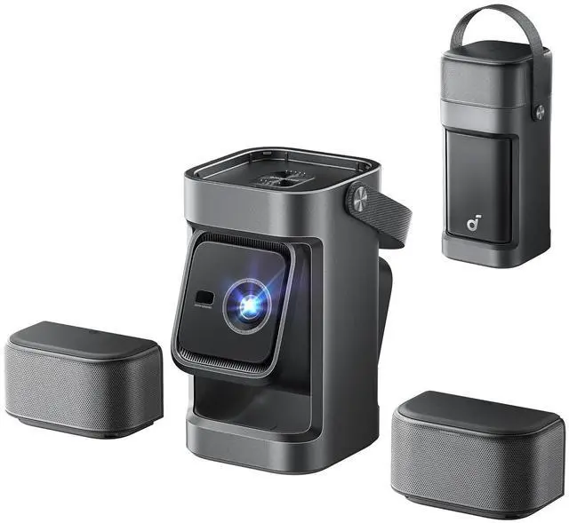 Main image of soundcore Nebula P1 Portable GTV Projector with Detachable Speakers, 650 ANSI Lumens, 1080P, 20W Truly 2.0 Surround Sound, Dolby Audio, Built-In Gimbal, Auto Adjustment, 180" Big Screen, Carry Handle