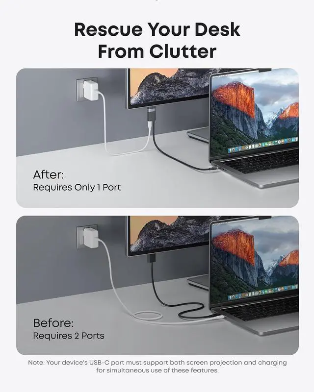 Alt view image 3 of 7 - Nano USB C to HDMI Cable Adapter with 140W PD Fast Charging Port,4K@60Hz,Sustainable with Advanced Shielding,Thunderbolt 5/4/3 Compatible,for MacBook,iPhone,HD TV(3FT,Black)