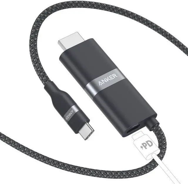 Main image of Nano USB C to HDMI Cable Adapter with 140W PD Fast Charging Port, 4K@60Hz,Sustainable with Advanced Shielding, Thunderbolt 5/4/3 Compatible, for MacBook, iPhone, HD TV (6FT,Black)