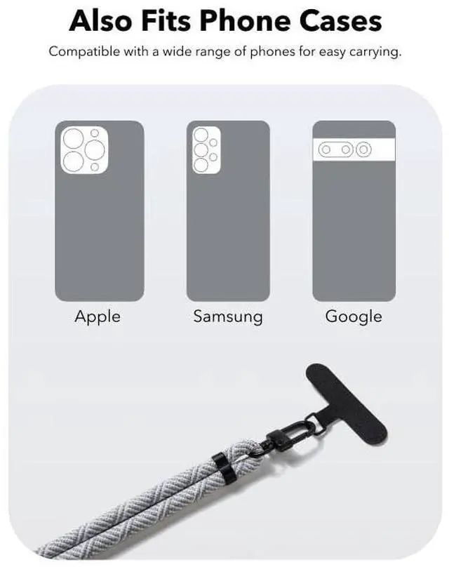 Alt view image 5 of 7 - Phone lanyard for Neck or Shoulder, Adjustable Cell phone Strap Compatible with Car Keys and Keychains, Lanyard for Select 4 Go Speaker (Gray)
