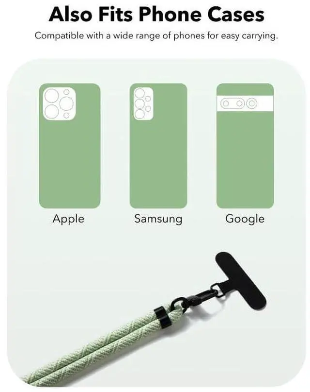 Alt view image 5 of 7 - Phone lanyard for Neck or Shoulder, Adjustable Cell phone Strap Compatible with Car Keys and Keychains, Lanyard for Select 4 Go Speaker (Green)