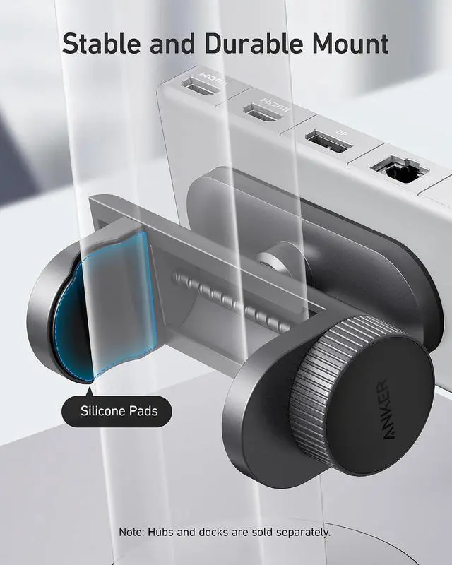 Alt view image 4 of 5 - Hub Mounting Kit with Adjustable Design, Compatible with Anker USB-C Hubs, USB4 Docking Stations, Thunderbolt 4 Docking Stations, and More