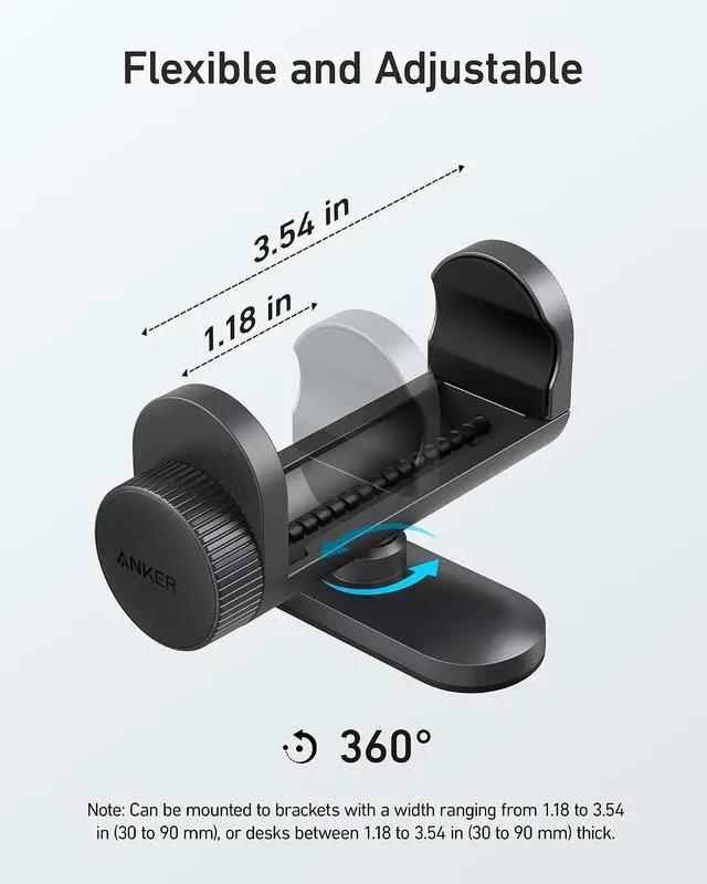 Alt view image 3 of 5 - Hub Mounting Kit with Adjustable Design, Compatible with Anker USB-C Hubs, USB4 Docking Stations, Thunderbolt 4 Docking Stations, and More
