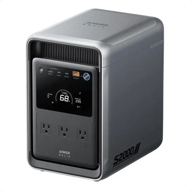 Main image of SOLIX S2000 Portable Power Station, 1500W Solar Generator for Home Use, Up to 35-Hr Fridge Backup, 2,010Wh LFP Battery for Emergencies, Power Outages, Camping (Solar Panel Optional)