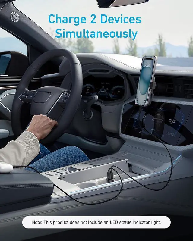 Alt view image 4 of 7 - USB-C Car Charger, 30W 2-Port Type-C Car Adapter, iPhone Car Charger with Power IQ 3.0, for iPhone 17/16/15/14/13 Series, Samsung Galaxy S25/S24/S23/S22/S21 Series, iPad Pro, AirPods, and More