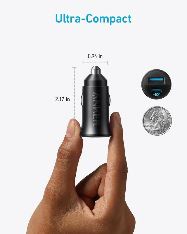 Alt view image 3 of 7 - USB-C Car Charger, 2-Pack 30W 2-Port Type-C Car Adapter, Cigarette Lighter Adapter with Power IQ 3.0, for iPhone 17/16/15/14 Series, Samsung Galaxy S25/S24/S23/S22/S21 Series, iPad Pro, AirPods