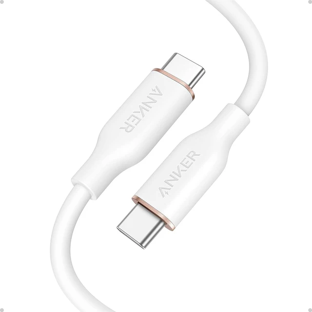 Main image of USB C Cable, Type C Fast Charging Flow Cord for iPhone 1716/15 Series, MacBook Pro 2020, and More (USB 2.0,240W, 1 Pack, White, 3FT)