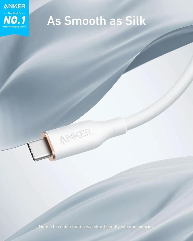 Alt view image 2 of 6 - USB C Cable, Type C Fast Charging Flow Cord for iPhone 1716/15 Series, MacBook Pro 2020, and More (USB 2.0,240W, 1 Pack, White, 3FT)