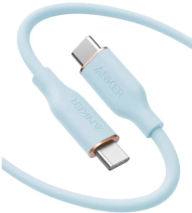 Main image of USB C Cable, Type C Fast Charging Flow Cord for iPhone 1716/15 Series, MacBook Pro 2020, and More (USB 2.0,240W, 1 Pack, Blue, 6FT)