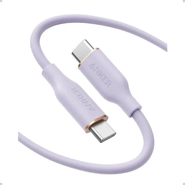 Main image of USB C Cable Type C Fast Charging Flow Cord for iPhone 1716/15 Series MacBook Pro 2020 and More (USB 2.0 240W 1 Pack Purple 6FT)