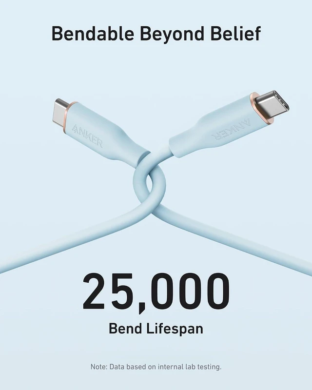 Alt view image 5 of 6 - USB C Cable, Type C Fast Charging Flow Cord for iPhone 1716/15 Series, MacBook Pro 2020, and More (USB 2.0,240W, 1 Pack, Blue, 6FT)