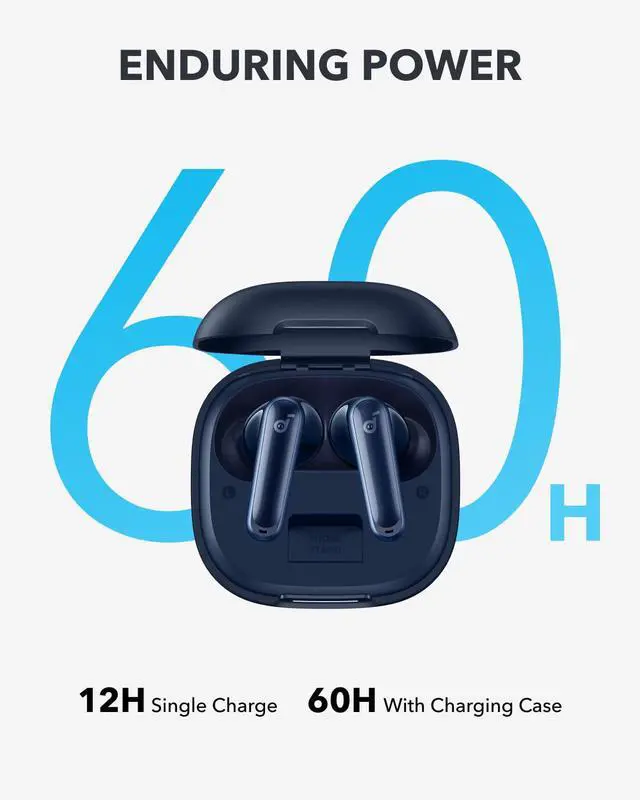 Alt view image 4 of 7 - P40i by Anker, Noise Cancelling Wireless Earbuds, Adaptive Noise Cancelling to Environments, Heavy Bass, 60H Playtime, 2-in-1 Case and Phone Stand, IPX5, Wireless Charging, Bluetooth 5.3