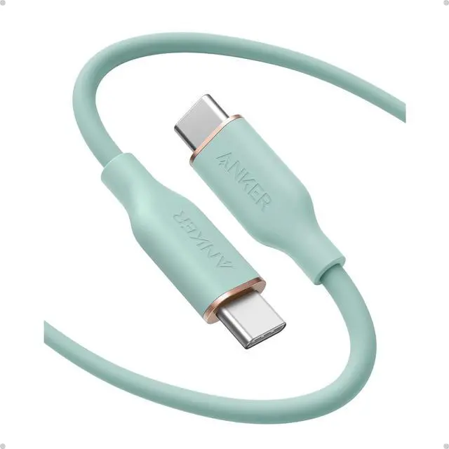Main image of USB C Cable, Type C Fast Charging Flow Cord for iPhone 1716/15 Series, MacBook Pro 2020, and More (USB 2.0,240W, 1 Pack, Green, 6FT)