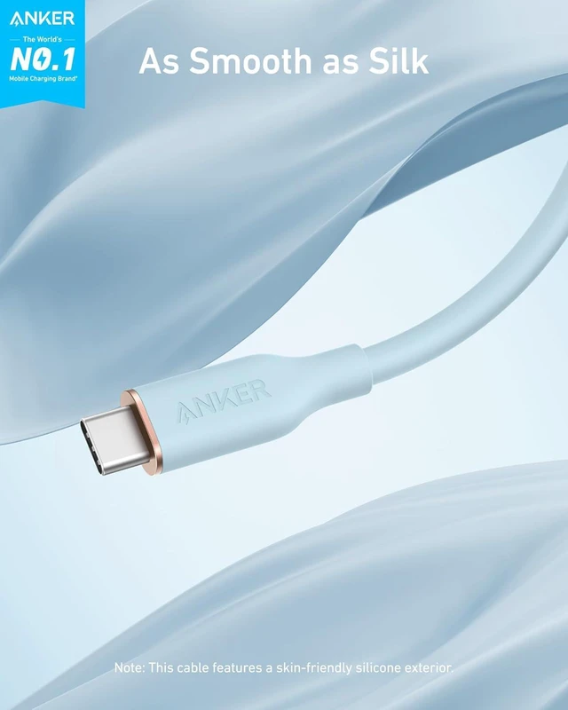Alt view image 2 of 6 - USB C Cable, Type C Fast Charging Flow Cord for iPhone 1716/15 Series, MacBook Pro 2020, and More (USB 2.0,240W, 1 Pack, Blue, 6FT)