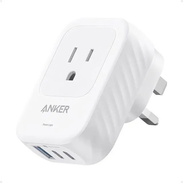 Main image of Travel Adapter, 2 Pack, Type G Adapter for Travel, US to UK Plug Adapter International Travel Essentials, 2 AC, 1 USB A, 2 USB C for 15W, Compact for iPhone, iPad, England, Ireland, TUV Listed