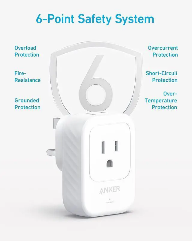 Alt view image 5 of 6 - Travel Adapter, 2 Pack, Type G Adapter for Travel, US to UK Plug Adapter International Travel Essentials, 2 AC, 1 USB A, 2 USB C for 15W, Compact for iPhone, iPad, England, Ireland, TUV Listed