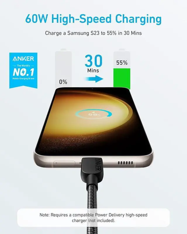 Alt view image 2 of 5 - USB C to USB C Cable,Type-C Charger Fast Charging Cord (6FT,2Pack) for iPhone 17/16 Series,iPad Air 4,MacBook Pro 2022 and More (USB 2.0,Black)