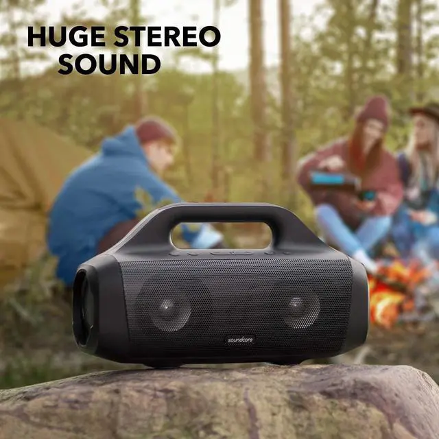 Alt view image 4 of 7 - Soundcore Anker Motion Boom, Portable Bluetooth Speaker, IPX7, BassUp | 24H Playtime, App, Built-in Handle, Outdoor Speaker for Camping, Pool, Beach, Backyard