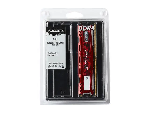 Alt view image 3 of 4 - Ballistix Sport LT 8GB DDR4 2400 (PC4 19200) Desktop Memory Model BLS8G4D240FSE