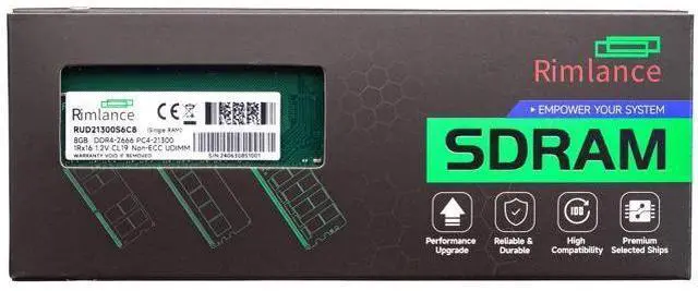 Main image of Rimlance 8GB (1X8GB) 1.2V DDR4 2666MHZ PC4-21300 UDIMM 1RX16