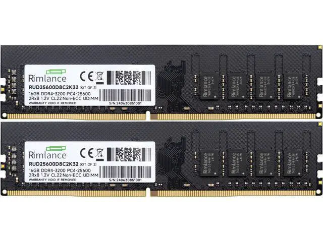 Alt view image 2 of 6 - Rimlance 32GB (2X16GB) 1.2V DDR4 3200MHZ PC4-25600 UDIMM 2RX8