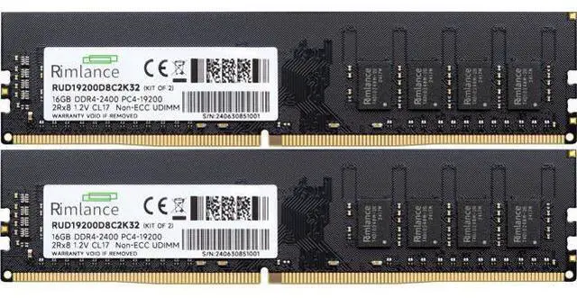Alt view image 2 of 6 - Rimlance 32GB (2X16GB) 1.2V DDR4 2400MHZ PC4-19200 UDIMM 2RX8 Desktop Memory