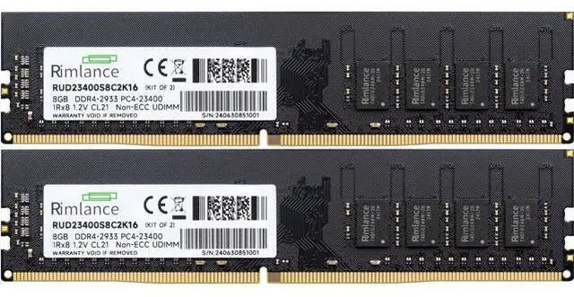 Alt view image 2 of 6 - Rimlance 16GB (2X8GB) 1.2V DDR4 2833MHZ PC4-23400 UDIMM 1RX8 Desktop Memory