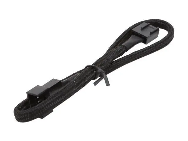 Alt view image 2 of 3 - Silverstone All Black Sleeved PWM Fan Power Extension Cable (CPF03)