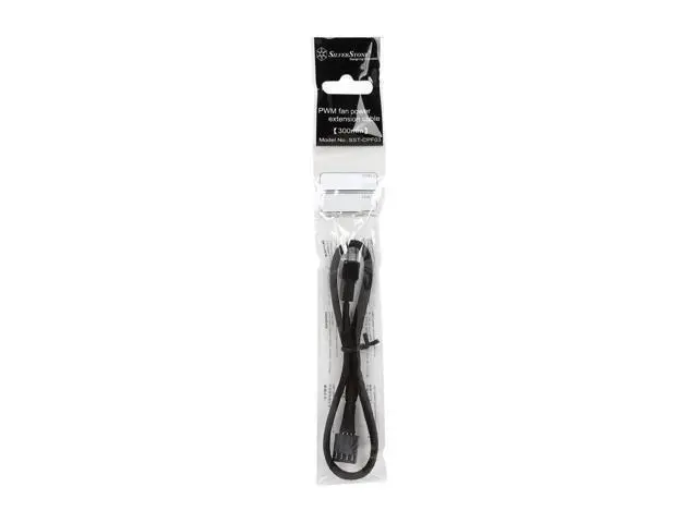 Alt view image 3 of 3 - Silverstone All Black Sleeved PWM Fan Power Extension Cable (CPF03)