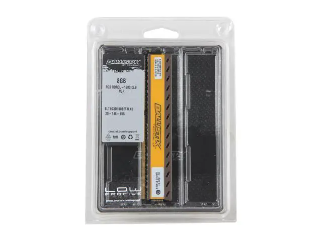 Alt view image 6 of 6 - Ballistix Tactical 8GB DDR3L 1600 (PC3L 12800) Low Profile Desktop Memory Model BLT8G3D1608ET3LX0