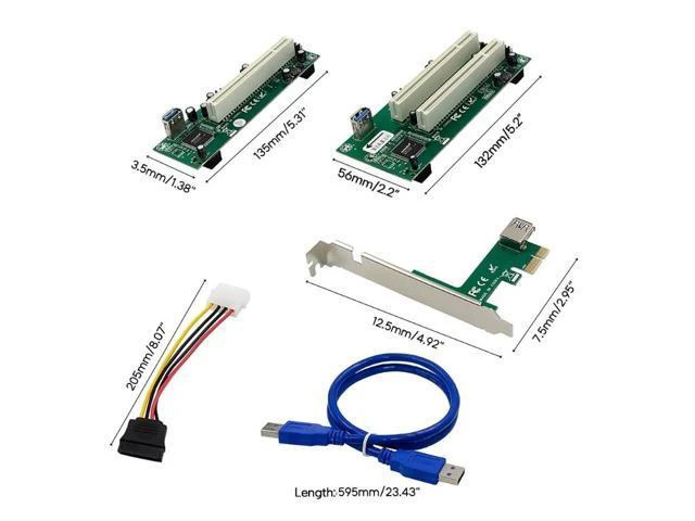 Alt view image 4 of 6 - PCI-Express To PCI Adapter Card Pcie To Pci Slot Expansion Card with 15 Pin SATA Power Cable Connector For PC(as shown)