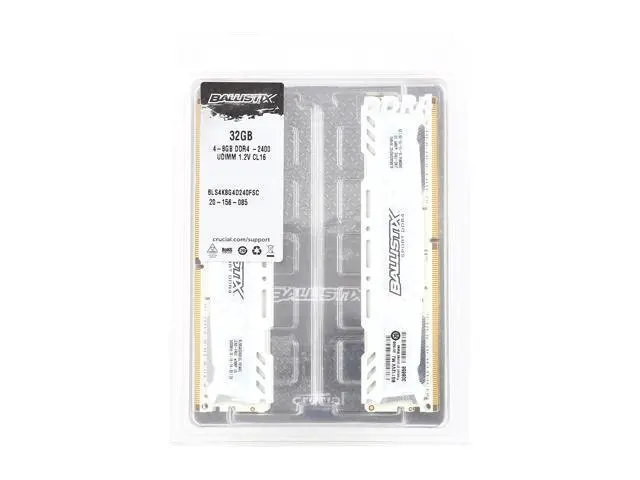 Alt view image 3 of 3 - Ballistix Sport LT 32GB (4 x 8GB) DDR4 2400 (PC4 19200) Desktop Memory Model BLS4K8G4D240FSC
