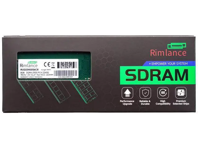 Alt view image 7 of 7 - Rimlance 8GB (1X8GB) 1.2V DDR4 2400MHZ PC4-19200 UDIMM 1RX16