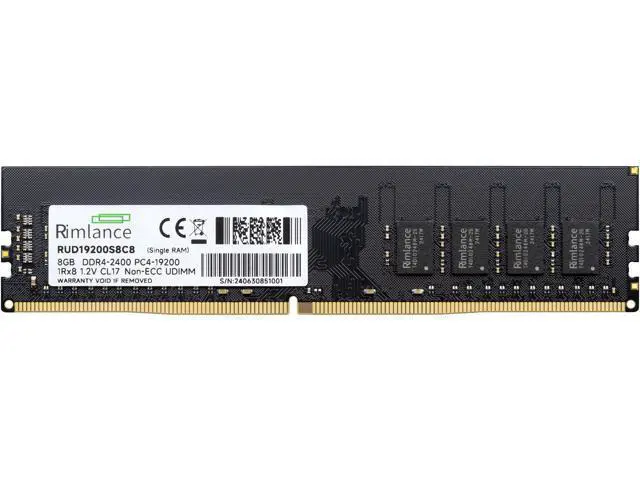 Alt view image 2 of 7 - Rimlance 8GB (1X8GB) 1.2V DDR4 2400MHZ PC4-19200 UDIMM 1RX8